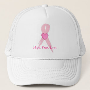 Hope.Pray. Kärlek. Bröstkap för bröstcancer Truckerkeps