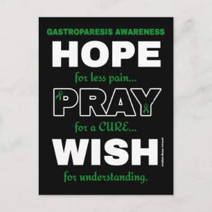 Hope Pray Wish...Gastroparesis Postcard Vykort