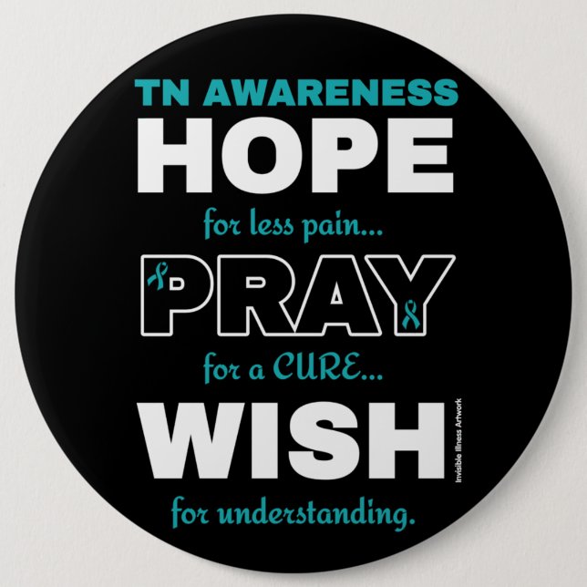 Hope Pray Wish...TN Pinback Button Knapp (Framsida)