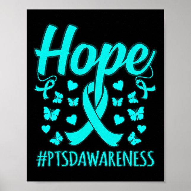 Hope Ptsd Stressar Information Ribbon Support Grap Poster (Framsidan)