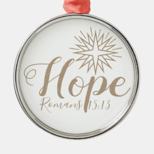 Hope Romans 15:13 julprydnad Julgransprydnad Metall
