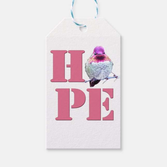 HOPE Rosa Anna's Hummingbird Photo Gift Märkre Presentetikett (Framsidan)