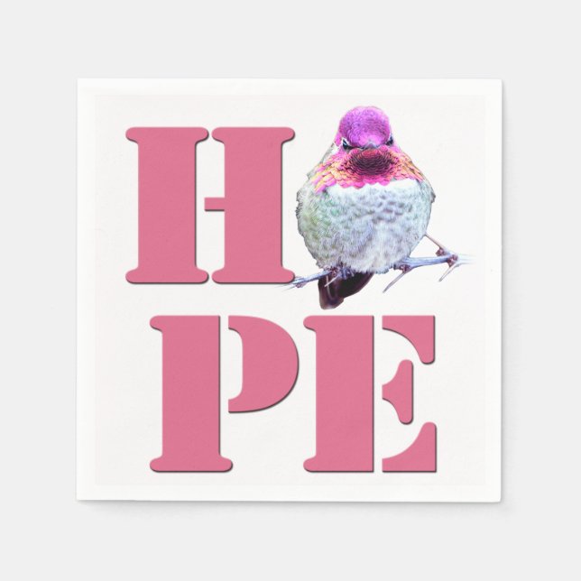 HOPE Rosa Anna's Hummingbird Photo Napkin Pappersservett (Framsidan)