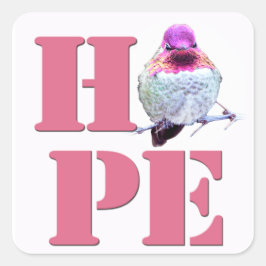 HOPE Rosa Anna's Hummingbird Photo Square Sticker Fyrkantigt Klistermärke