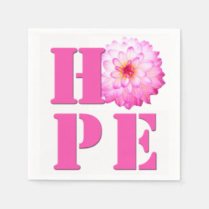 HOPE Rosa Dahlia Flower Photo Cocktail Napkin Pappersservett