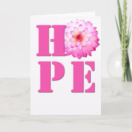 HOPE Rosa Dahlia Flower Photo Greeting Card Tack Kort
