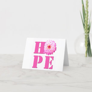 HOPE Rosa Dahlia Flower Photo Note Card Tack Kort