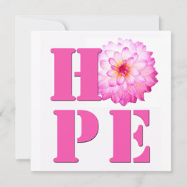HOPE Rosa Dahlia Flower Photo Square Card Tack Kort