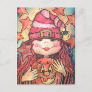 Hope Rosa Halloween Witch Vykort