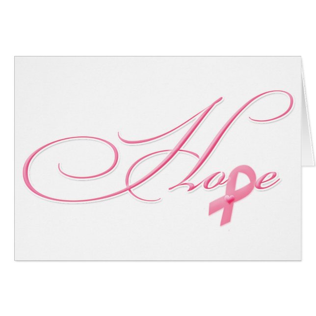 Hope - Rosa Ribbon Hälsningskort (Framsidan Horizontal)