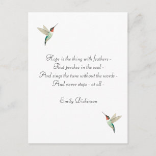 Hope Ruby-throated Hummingbird Postcard Vykort