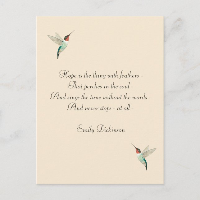 Hope Ruby-throated Hummingbird Vykort (Framsida)