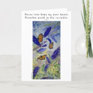Hope Rumi Quote Butterfly Art Greeting Card Kort