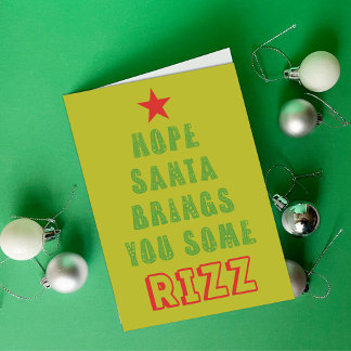 Hope Santa Brings You Rizz Funny Helgkort
