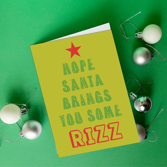 Hope Santa Brings You Rizz Funny Helgkort (Skapare uppladdad)