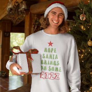 Hope Santa Brings You Some Rizz Funny Christmas Lång Ärmad Tröja