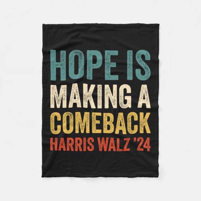 Hope Skapar en Comeback Kamala Harris Tim Wheime Fleecefilt (Framsidan)