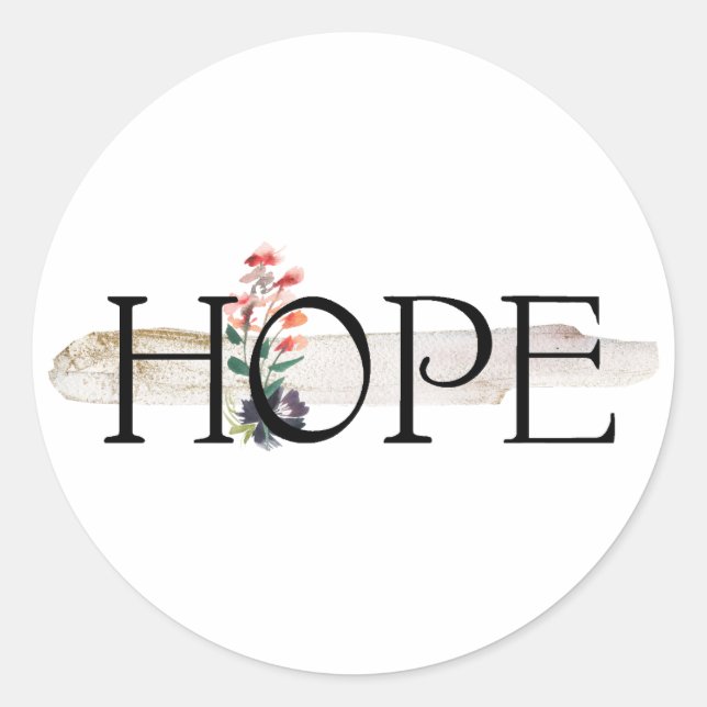 Hope Sticker Runt Klistermärke (Framsida)