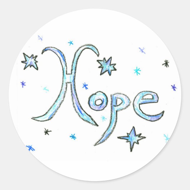 Hope Stickers Runt Klistermärke (Framsida)