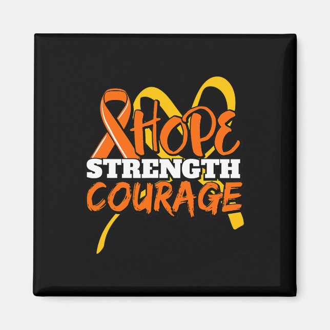 Hope Strength Courty Leukemia Cancer Awareness Ri Magnet (Framsidan)