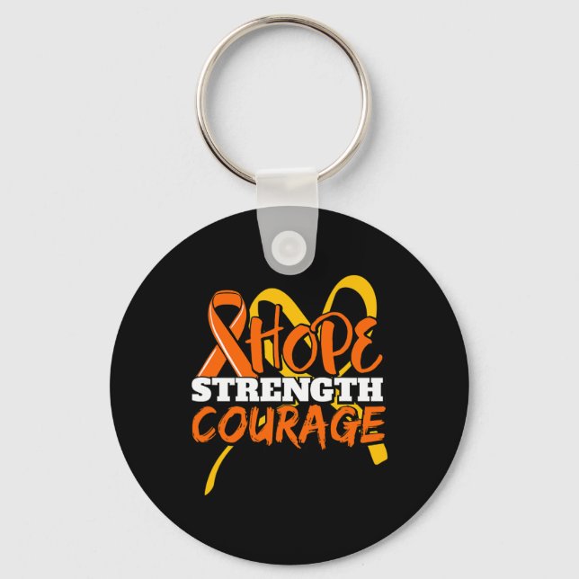Hope Strength Courty Leukemia Cancer Awareness Ri Nyckelring (Framsida)