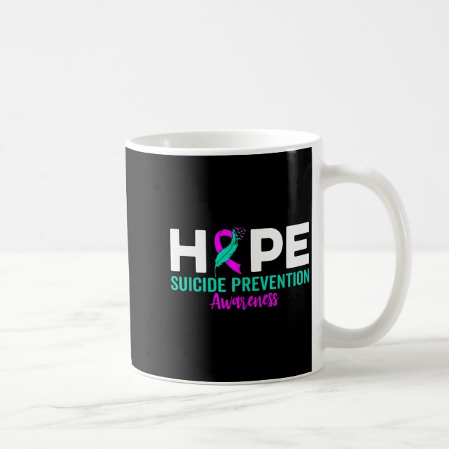 Hope Suicide Prevention Ribbon Depression Suicide  Kaffemugg (Höger)