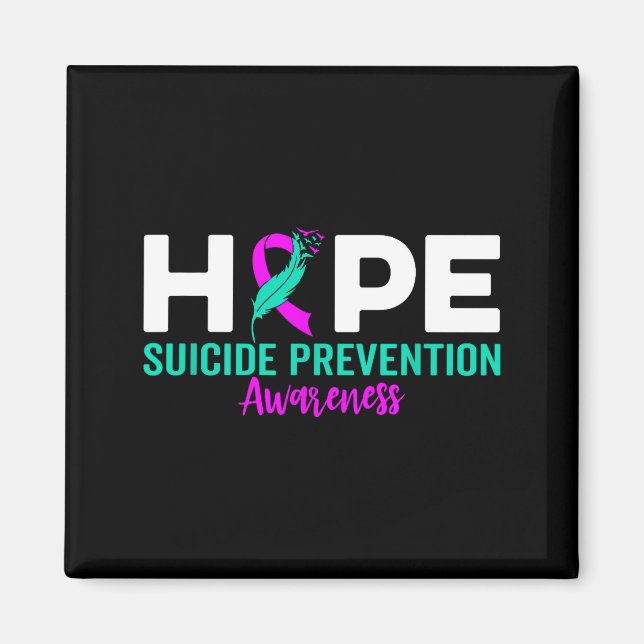 Hope Suicide Prevention Ribbon Depression Suicide  Magnet (Framsidan)