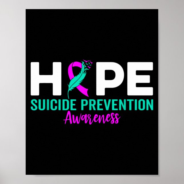 Hope Suicide Prevention Ribbon Depression Suicide  Poster (Framsidan)