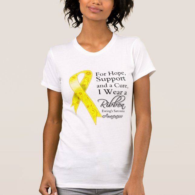 Hope Support Cure I Bära a Ribbon - Ewing Sarcoma T Shirt (Framsida)