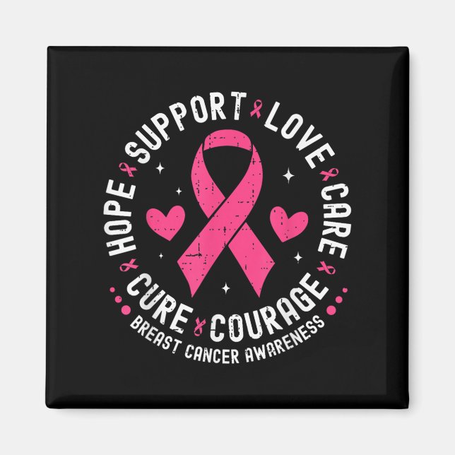 Hope Support Kärlek Care Breast Canceness Pin Magnet (Framsidan)