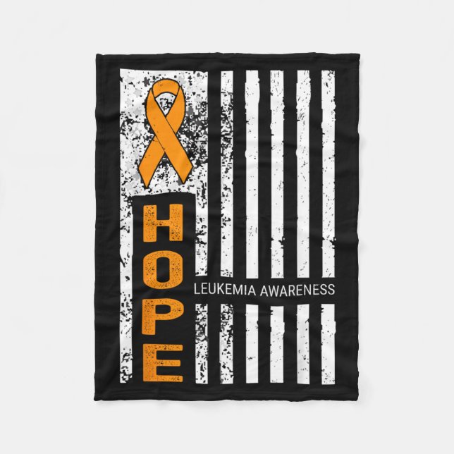 Hope Support Team Leukemi Medvetenhet Aamerica Usa Fleecefilt (Framsidan)