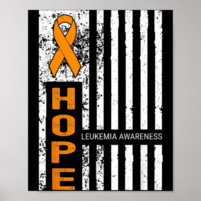 Hope Support Team Leukemi Medvetenhet Aamerica Usa Poster (Framsidan)