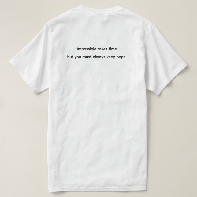 Hope Takes Time – Inspirational Clock & Butterfly  T Shirt (Design baksida)
