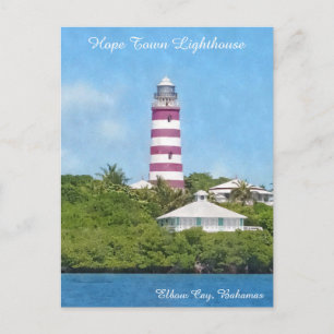Hope Town Lighthouse Elbow Cay, Bahamas Vykort