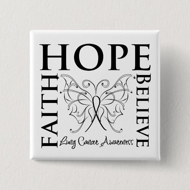 Hope Tro Faith - Lung Cancer Knapp (Framsida)