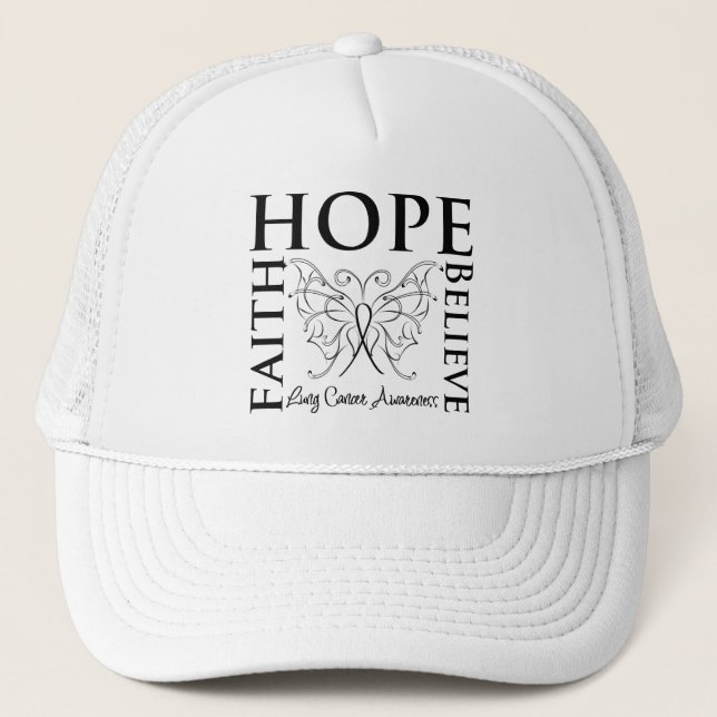 Hope Tro Faith - Lung Cancer Truckerkeps (Framsida)