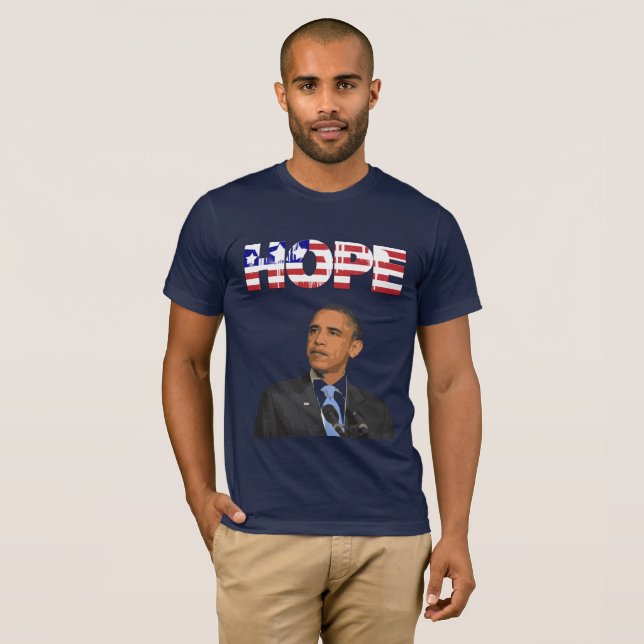 Hope, USA:s Flagga Barack Obama Shirt Tee (Hel framsida)