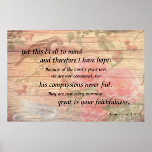 Hope Varje morgon Christian Scripture Ro Poster