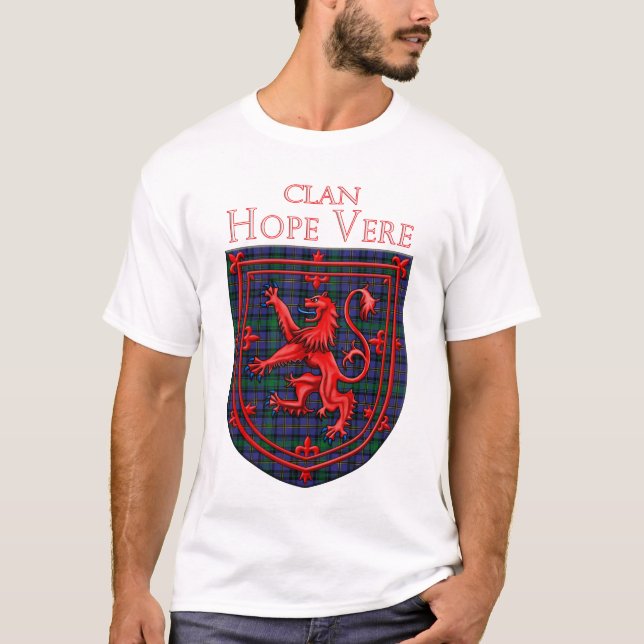 Hope Vere Tartan Scottish Plaid T Shirt (Framsida)