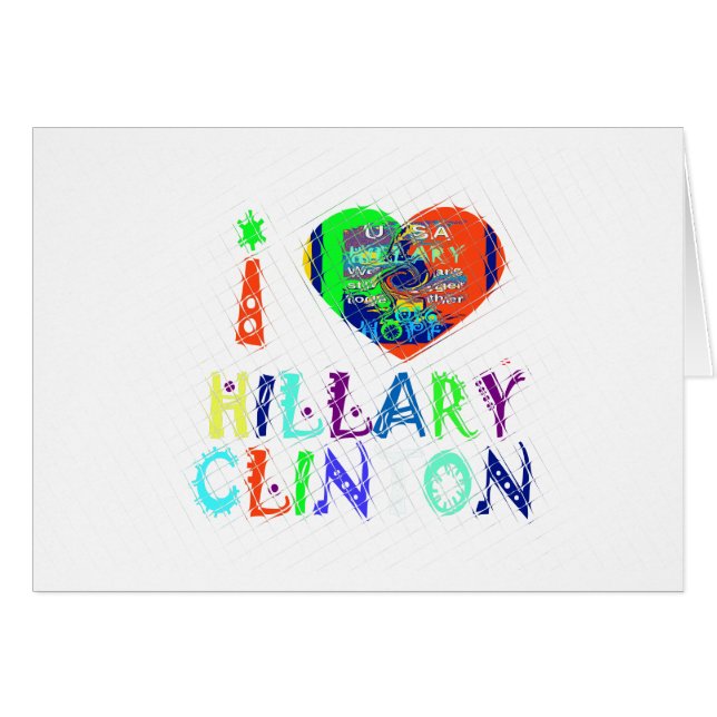 Hope Vote Blue Loely Reflection Fantastisk Hillary Hälsningskort (Framsidan Horizontal)