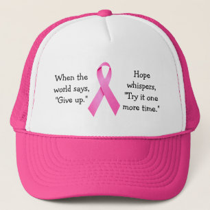 Hope Whispers Cancer Ribbon Hat Truckerkeps