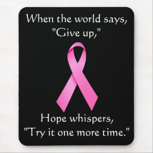 Hope Whispers Cancer Ribbon Mousepad Musmatta
