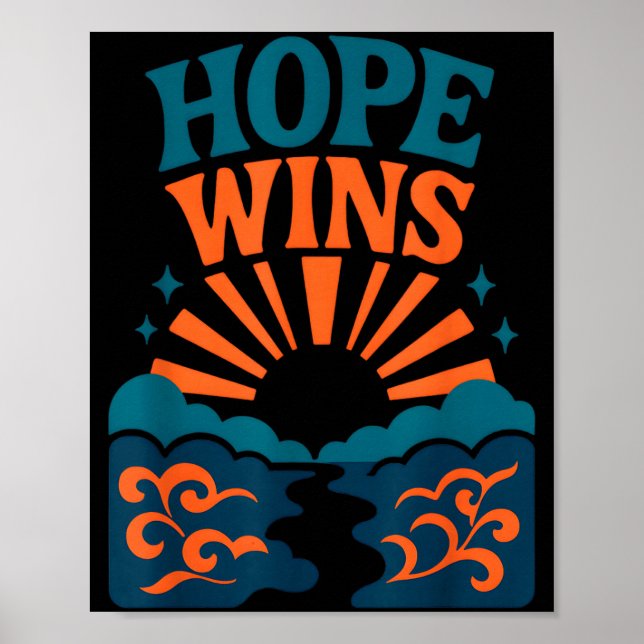 Hope Wins Romans 15_13 Sunrise Ocean Christian  Poster (Framsidan)