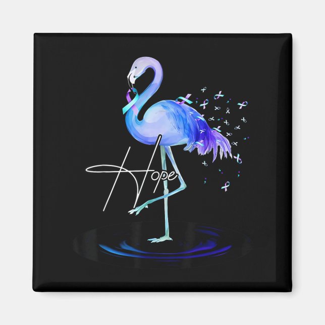 Hope With Flamingo Suicide Prevention Awareness  Magnet (Framsidan)