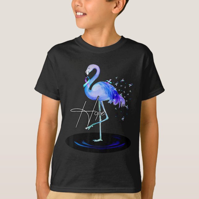 Hope With Flamingo Suicide Prevention Awareness  T Shirt (Framsida)