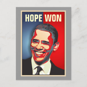 Hope Won - Barack Obama Vykort