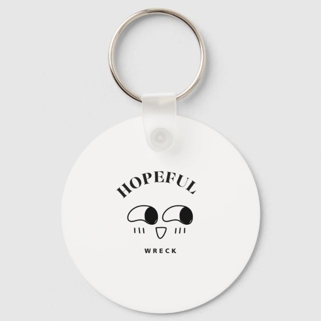 Hopeful Wreck Minimalist Typography Design Nyckelring (Framsida)