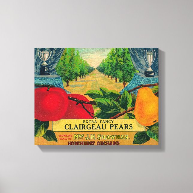Hopehurst Pear Låda LabelPayette, ID Canvastryck (Framsida)