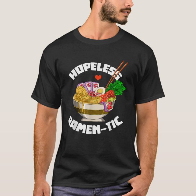 Hopeless Ramentisk Rollig Romantisk Anime Mat Rame T Shirt (Framsida)