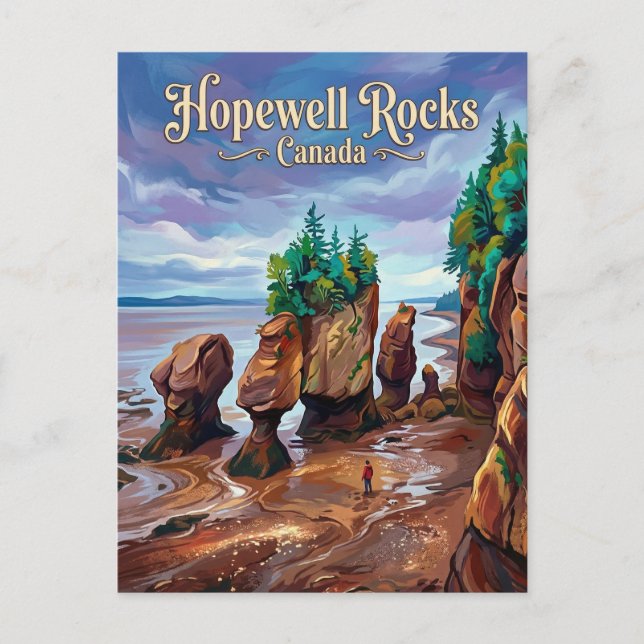 Hopewell Rocks Kanada Vykort (Framsida)